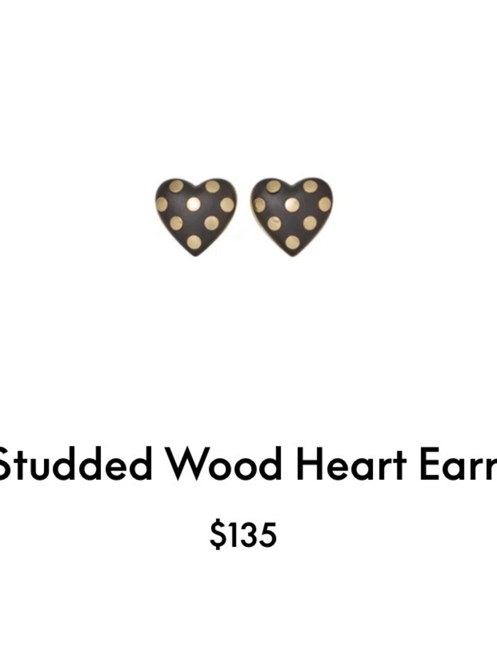 Roxanne Assoulin The Studded Wood Heart Earrings firm price